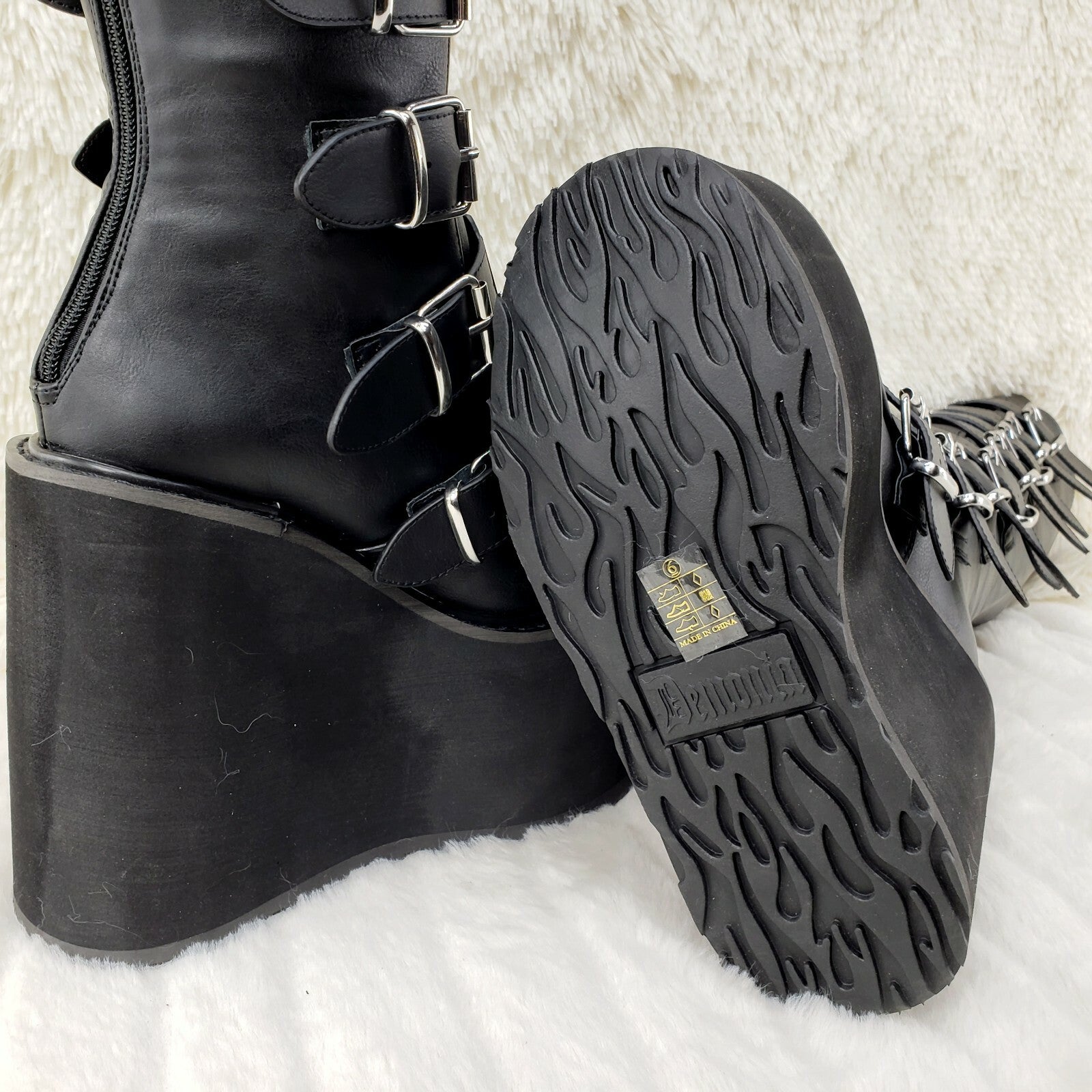 Trinity Swing 815 Black Matte Goth Knee Boot 5.5" Platform DEMONIANY