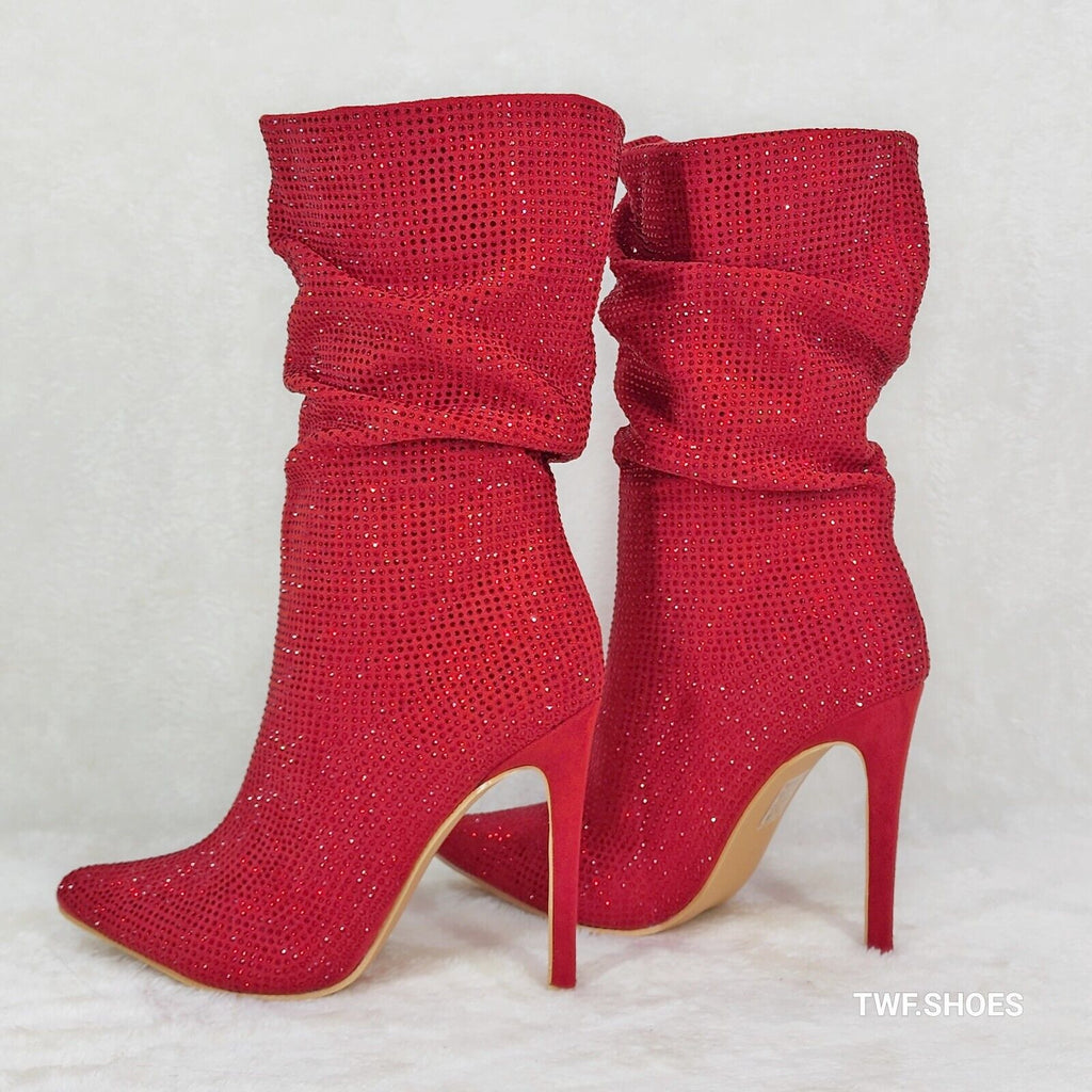 Shine Bright Booties • Red Rhinestones 10 / Red Rhinestones