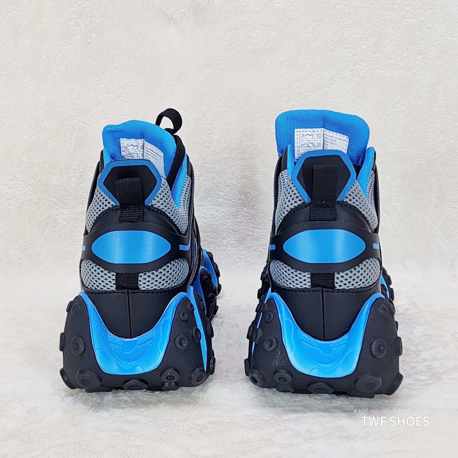 Anthony Wang Alien Black & Blue Hidden Wedge Platform Sneakers Tentacle Tread - Totally Wicked Footwear