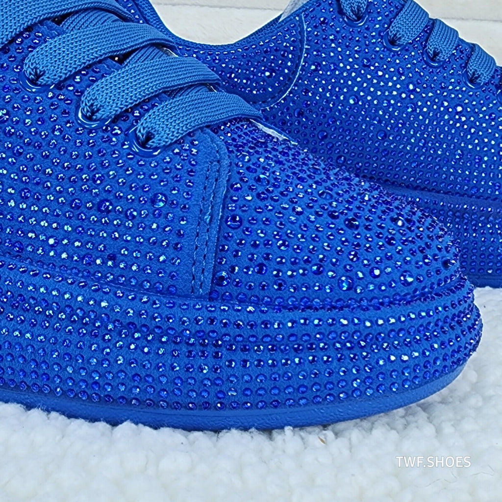 Dazzle Cush Iridescent Stone Blue Platform Sneakers Tennis Shoes - Totally Wicked Footwear