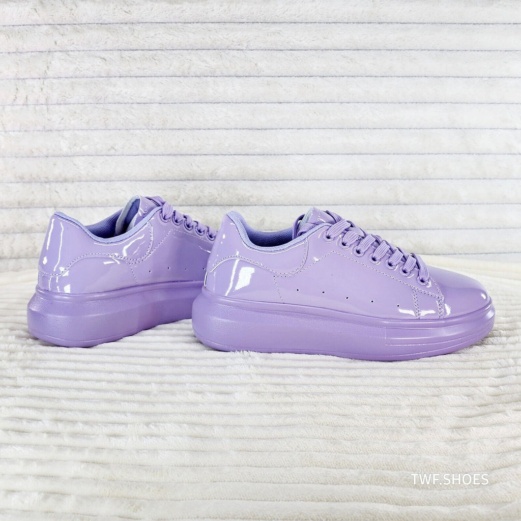 Cush Baby 3 Patent Lilac Purple Comfy Sneakers Tennis Shoes - Totally Wicked Footwear
