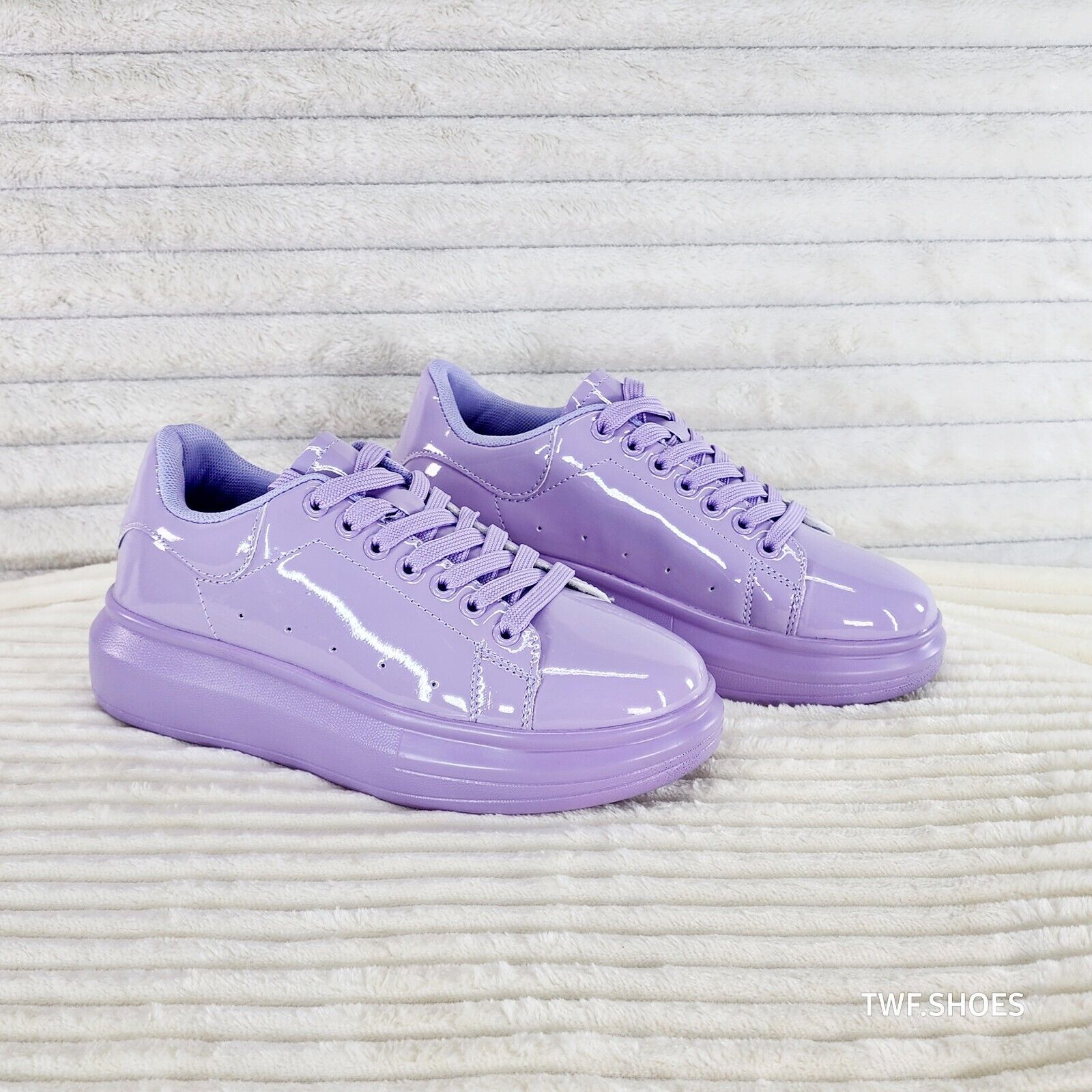 Cush Baby 3 Patent Lilac Purple Comfy Sneakers Tennis Shoes - Totally Wicked Footwear