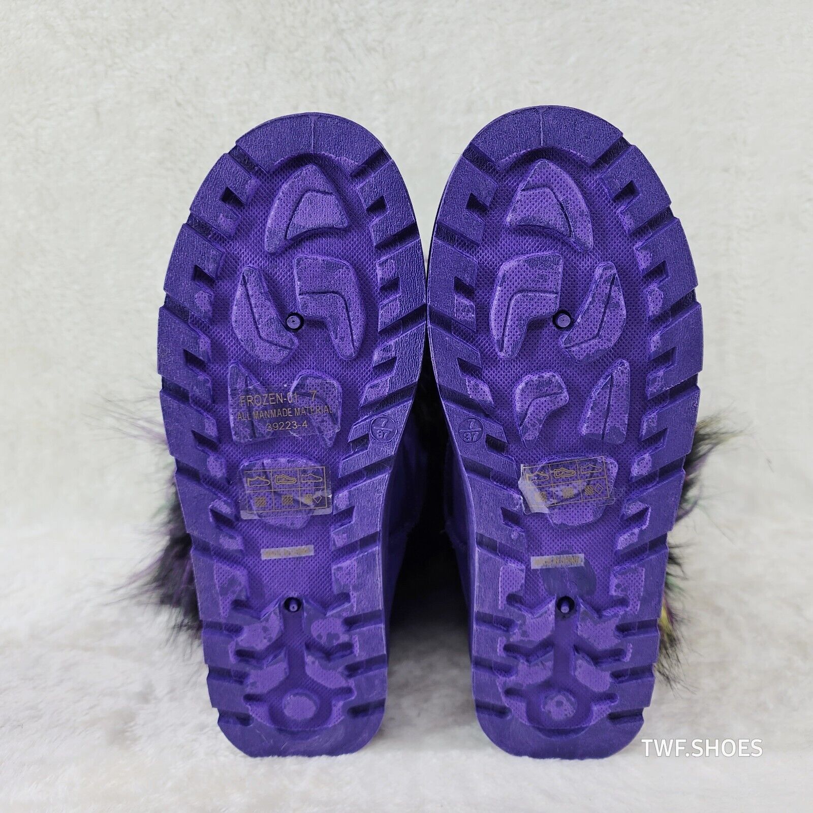 Chi Chi Purple Multi Color Faux Fur Thick Lined Comfy Cozy Winter Boots - Totally Wicked Footwear
