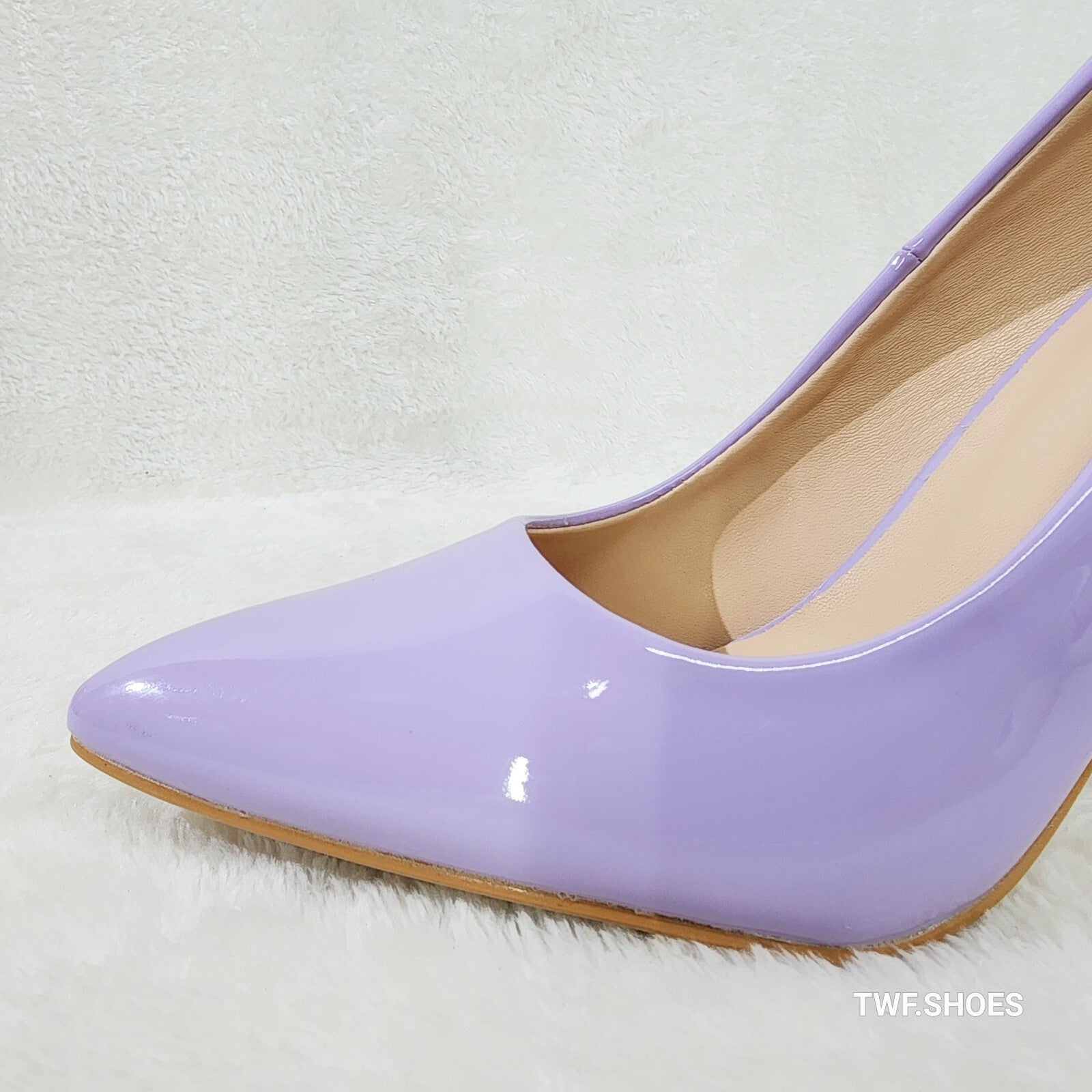 Glam Lilac Purple Patent High Heel Stiletto Shoes Pumps
