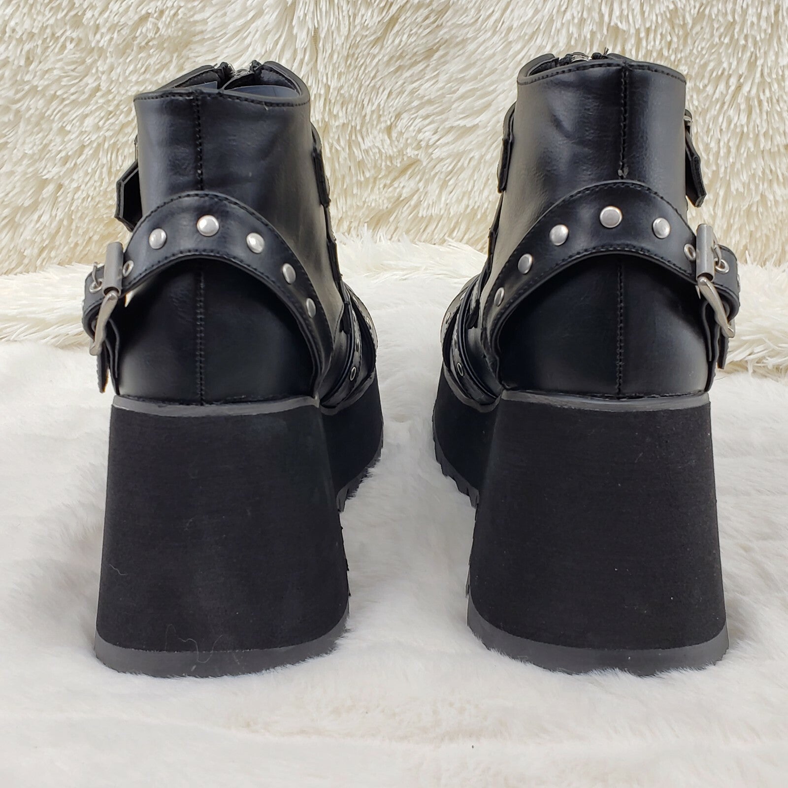 DEMONIA Scene 30 Black Platform Goth Punk Ankle Boots NY