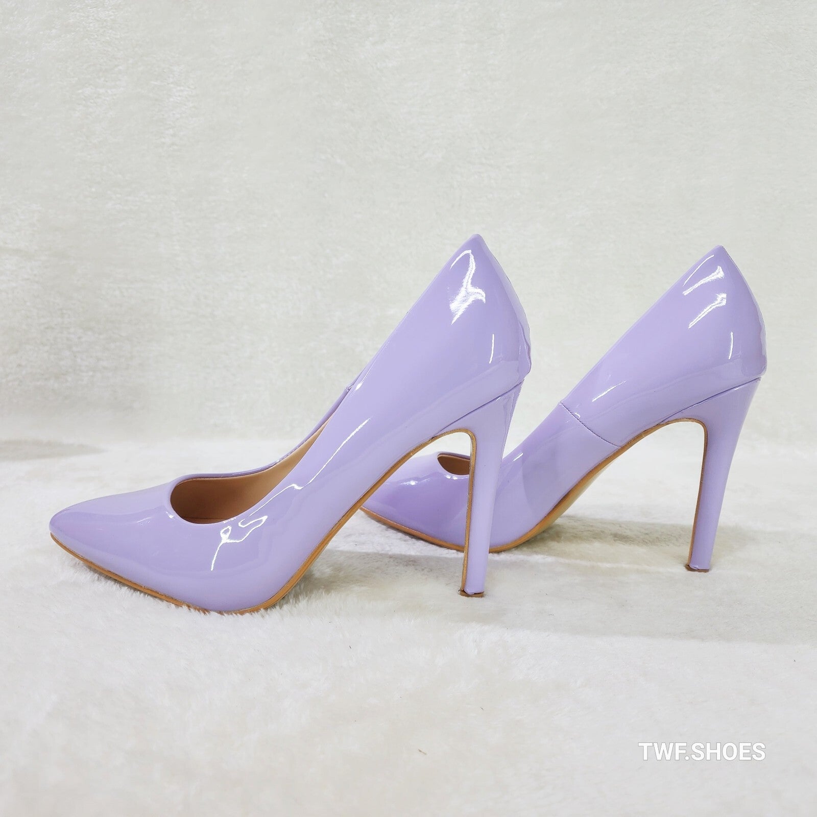 Glam Lilac Purple Patent High Heel Stiletto Shoes Pumps