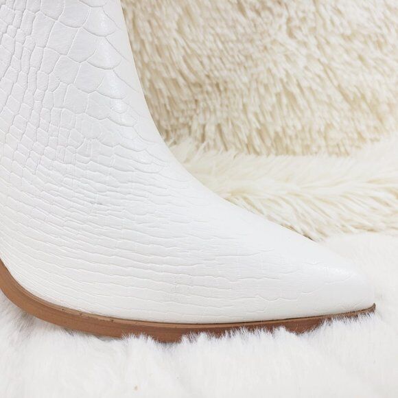 Slayer White Cowgirl Cowboy Ankle Boots Western Block Heels US Sizes 7-11 - Totally Wicked Footwear