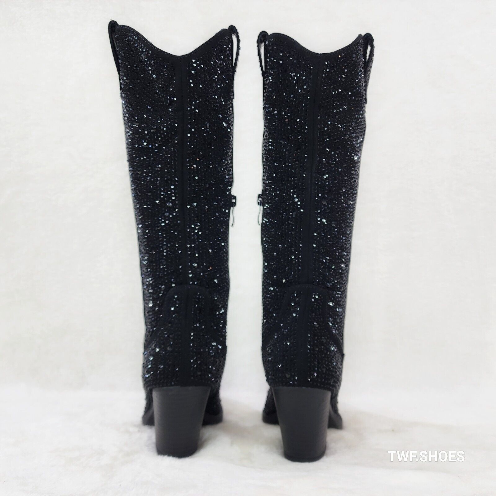 Wild One Glamour Black Rhinestone Glam Glitter Country Western Cowgirl Boots - Totally Wicked Footwear