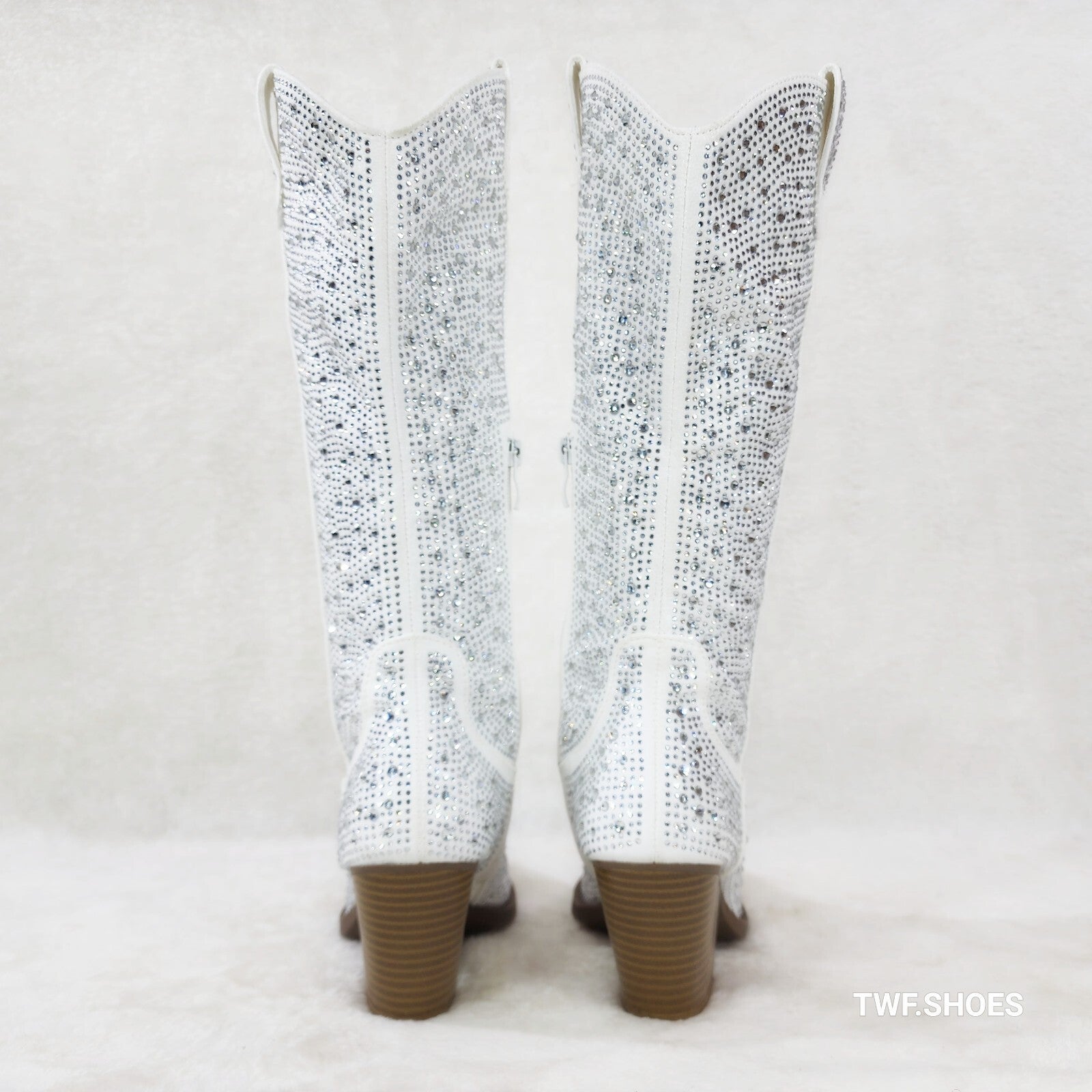 Wild One Glamour White / Silver Rhinestone Glam Country Western Cowgirl Boots