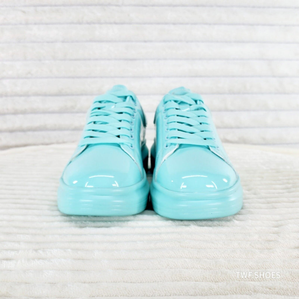 Cush Baby 3 Patent Mint Green Comfy Sneakers Tennis Shoes - Totally Wicked Footwear