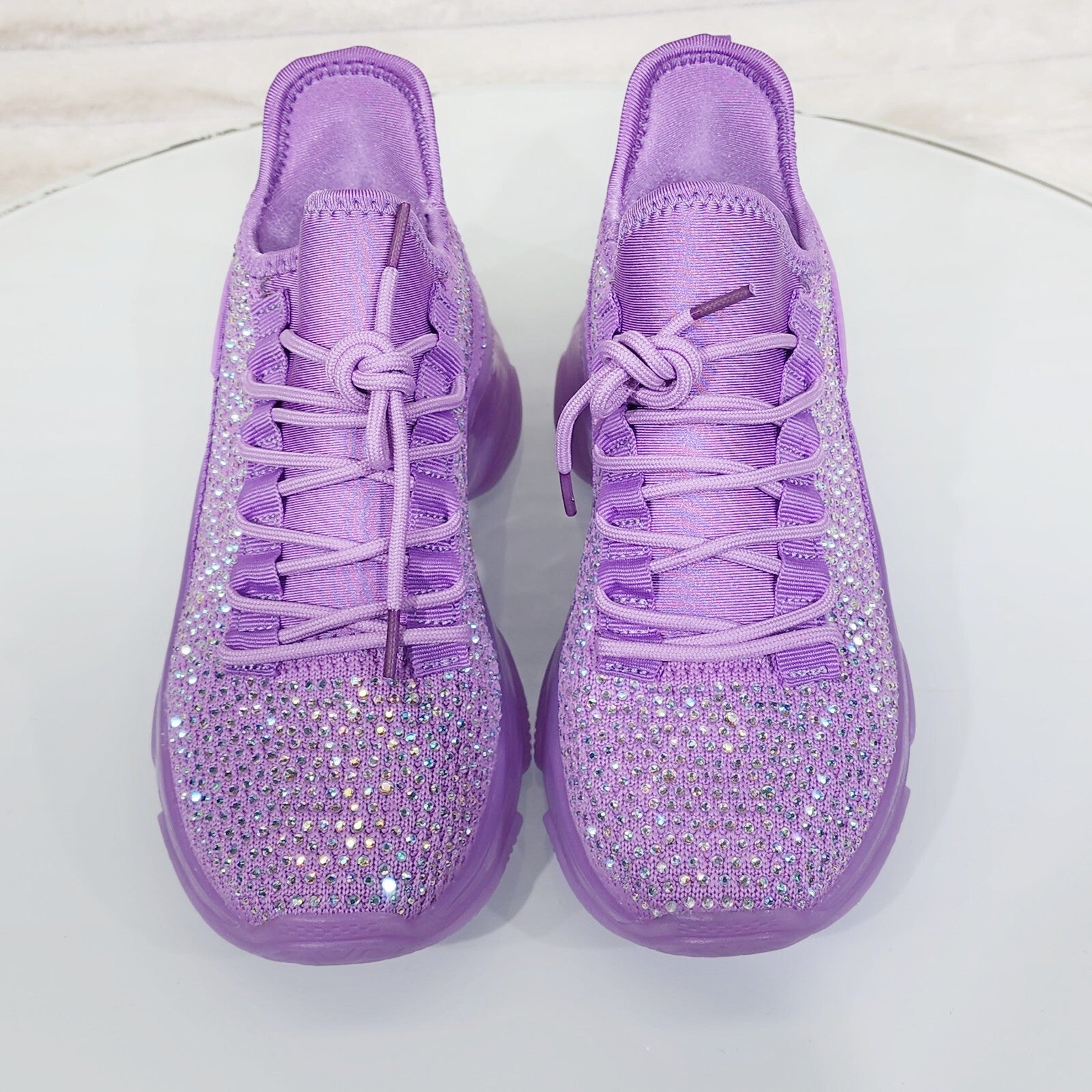 Frey Purple Jelly Sole Slip On Pull Tie Comfy Running Shoes Sneakers