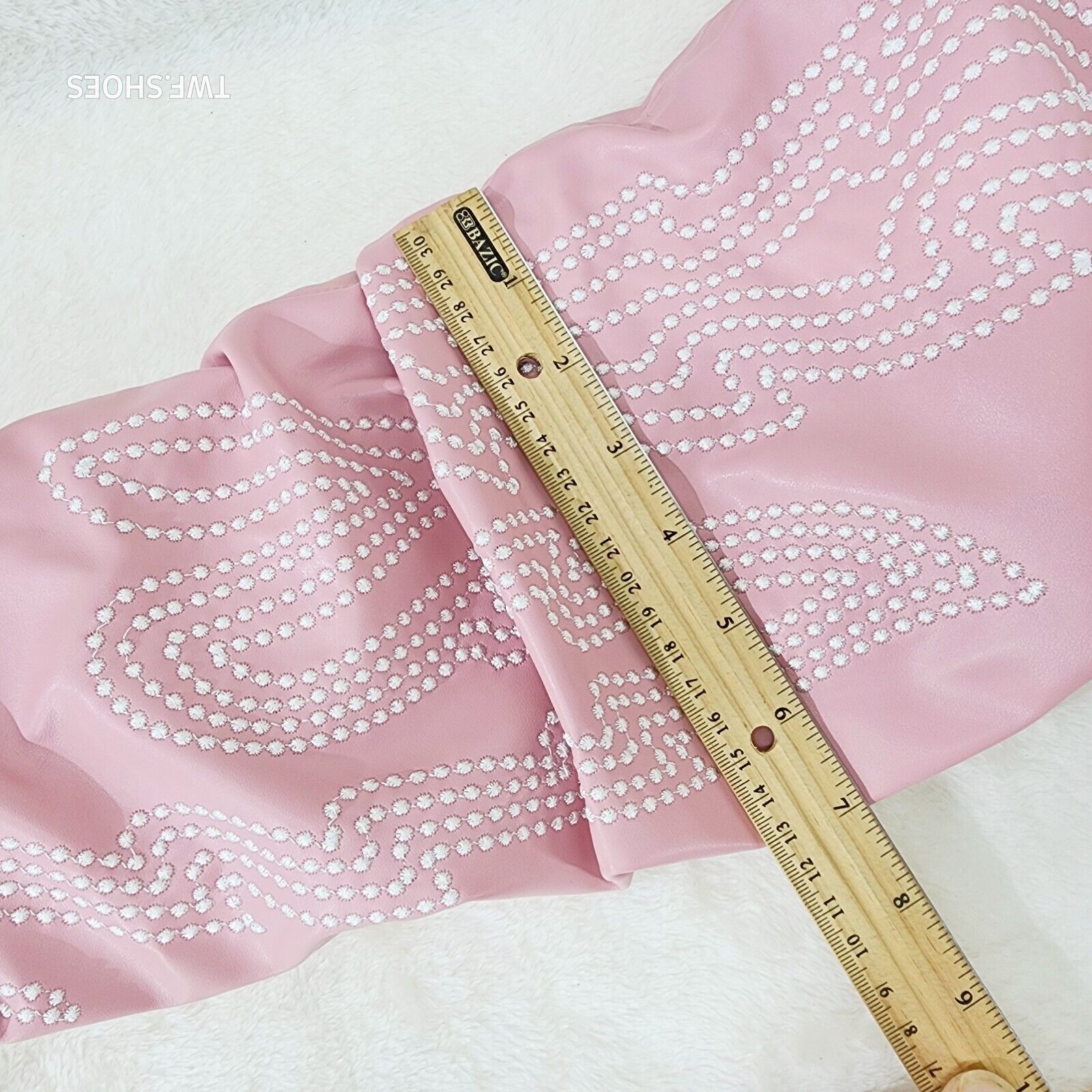 Iconic Country Western Thigh high Cowgirl Boots Baby Pink Hologram Trim - Totally Wicked Footwear