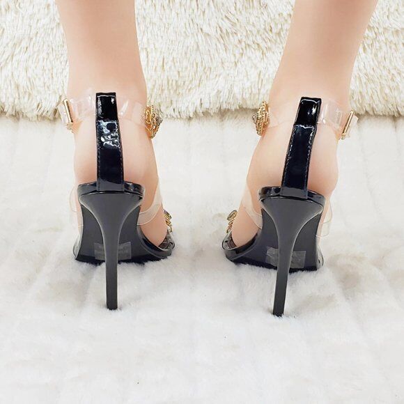 Breezy Jewels Rhinestone 4" High Heel Sandals Prom Wedding Party Shoes Black - Totally Wicked Footwear