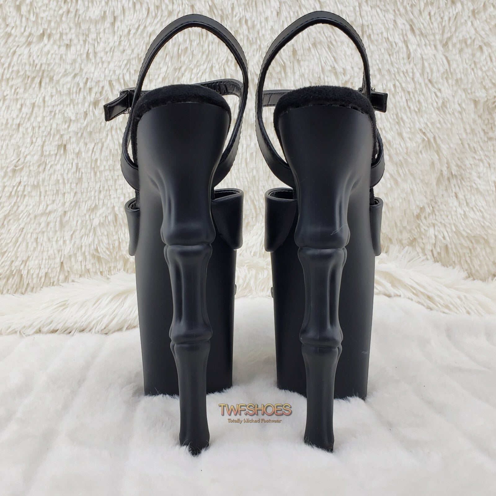 Rapture Black Matte Skull & Bones 8" High Heel Platform Shoes 5-10 NY