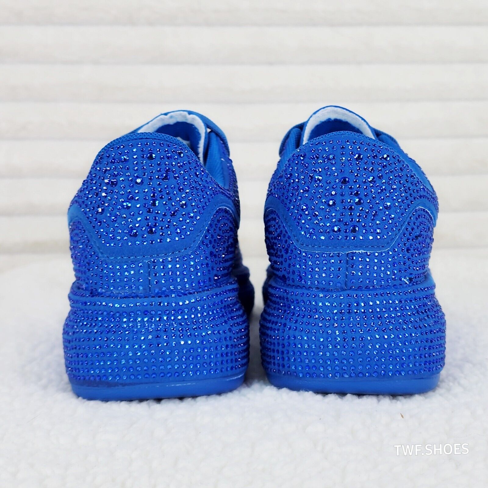 Dazzle Cush Iridescent Stone Blue Platform Sneakers Tennis Shoes - Totally Wicked Footwear