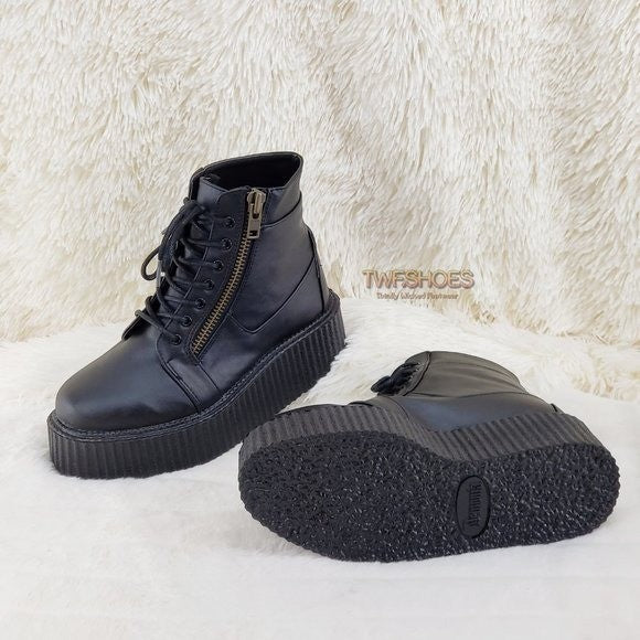 DEMONIA V-Creeper 571 Goth Punk Ankle High Top Platform Creeper Shoes