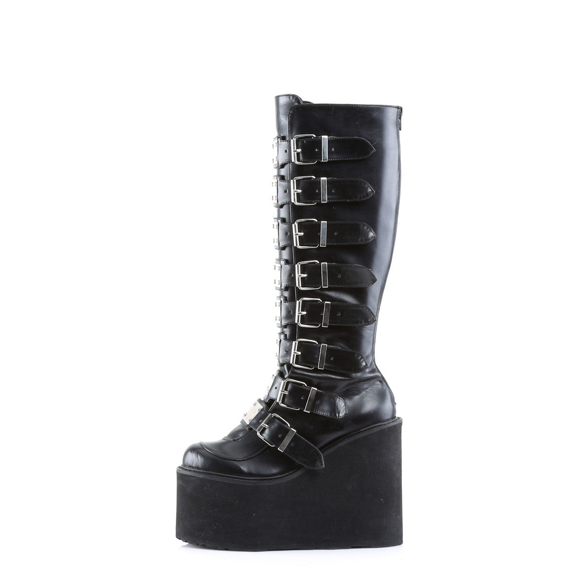 Trinity Swing 815 Black Matte Goth Knee Boot 5.5" Platform DEMONIANY