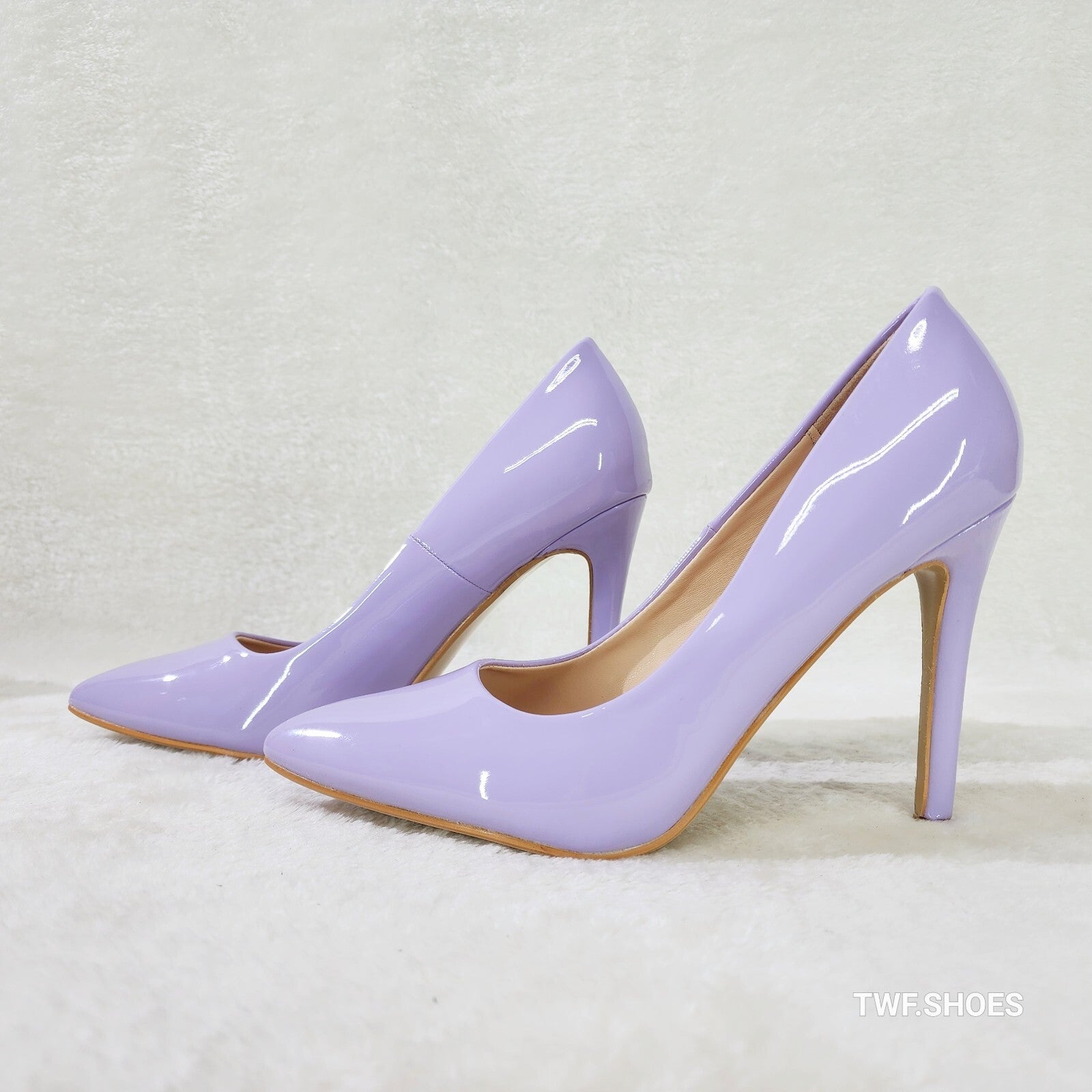 Glam Lilac Purple Patent High Heel Stiletto Shoes Pumps