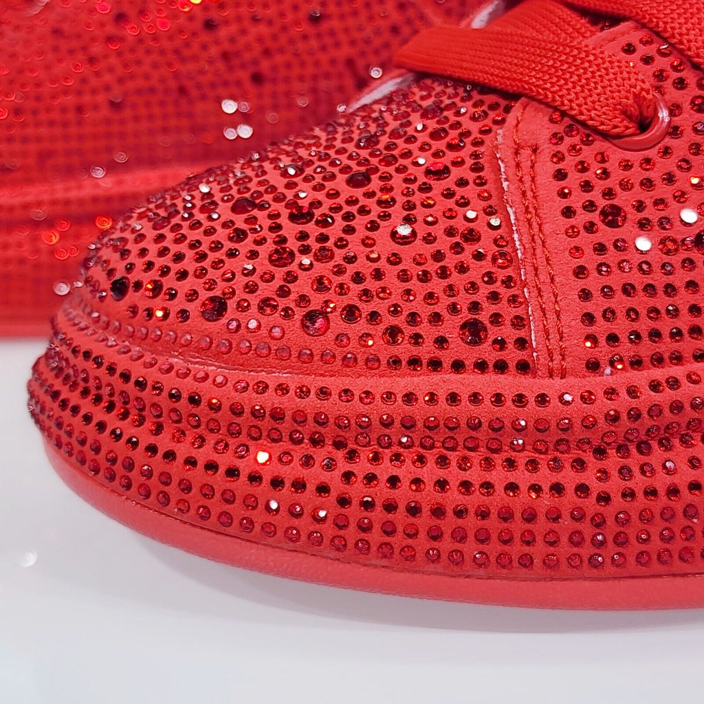 Dazzle Cush Red Rhinestone Comfy Platform Sneakers Tennis Shoes - Totally Wicked Footwear