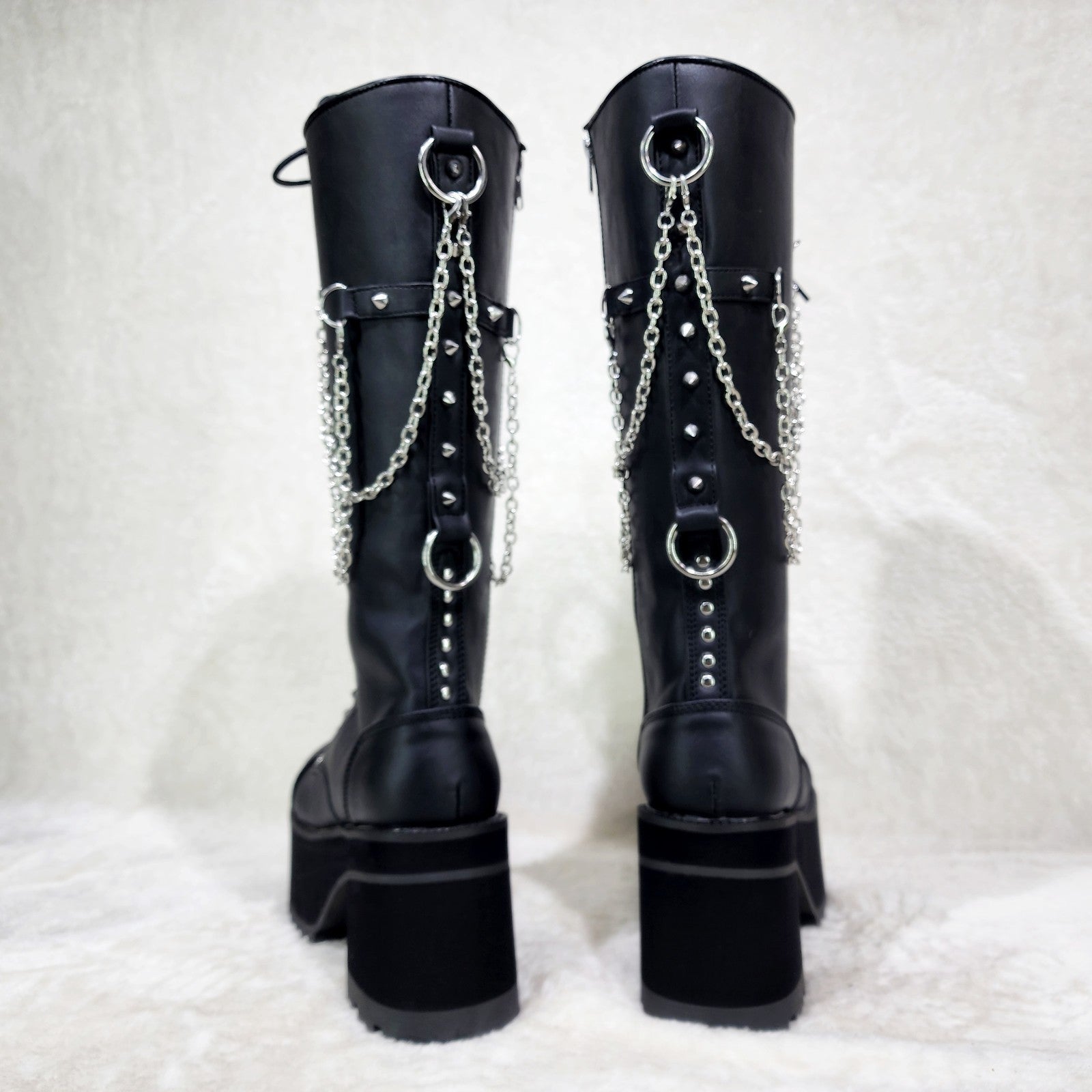 Ranger 303 Goth Lumberjack Biker Mens Platform Knee Boots VEGAN