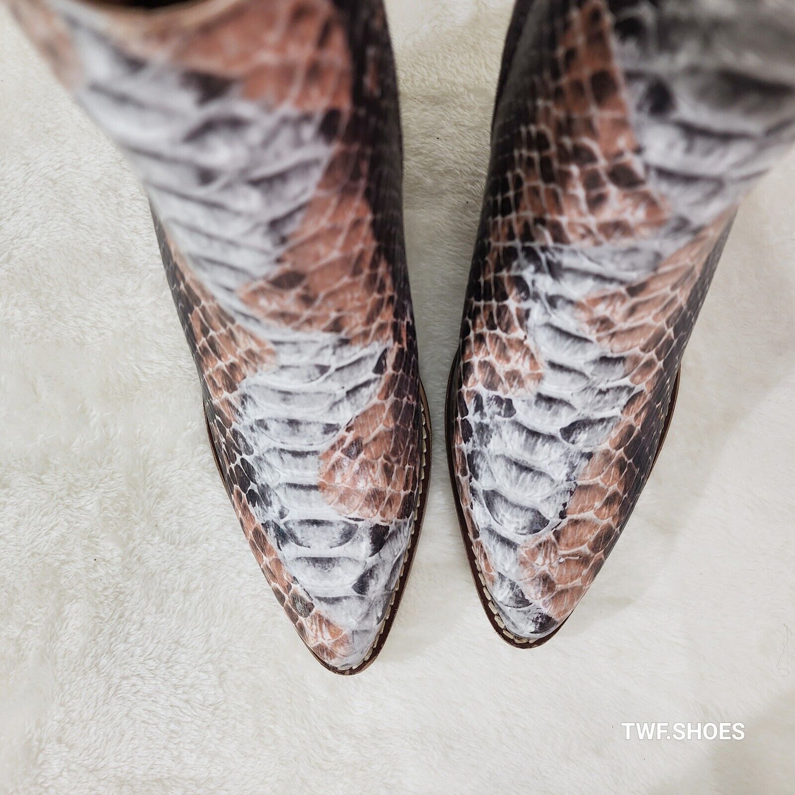Autumn Colorful Multi Snake Country Western Cowgirl Ankle Boots Booties - Totally Wicked Footwear