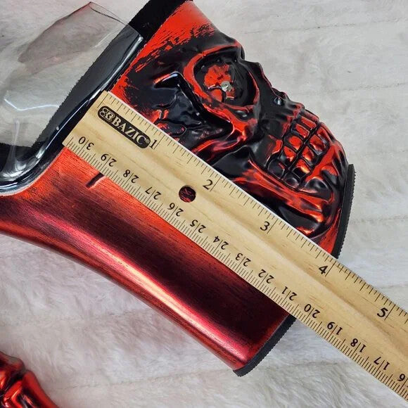 Rapture Clear Metallic Red Skull & Bones 8" High Heel Platform Shoes - Totally Wicked Footwear