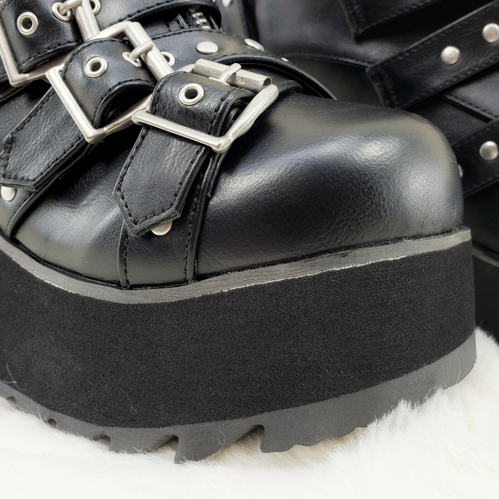 DEMONIA Scene 30 Black Platform Goth Punk Ankle Boots NY