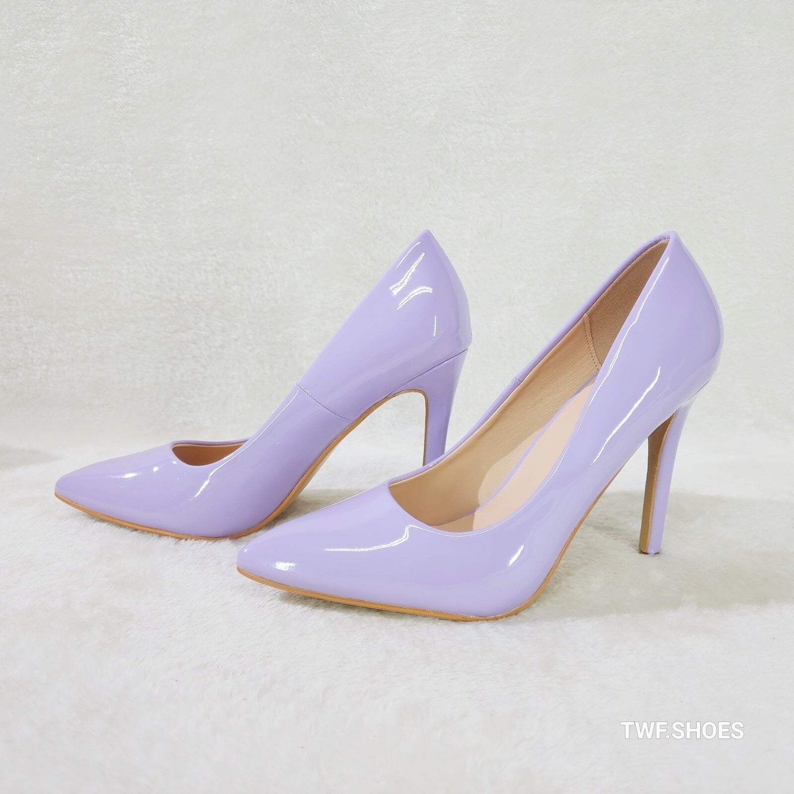 Glam Lilac Purple Patent High Heel Stiletto Shoes Pumps