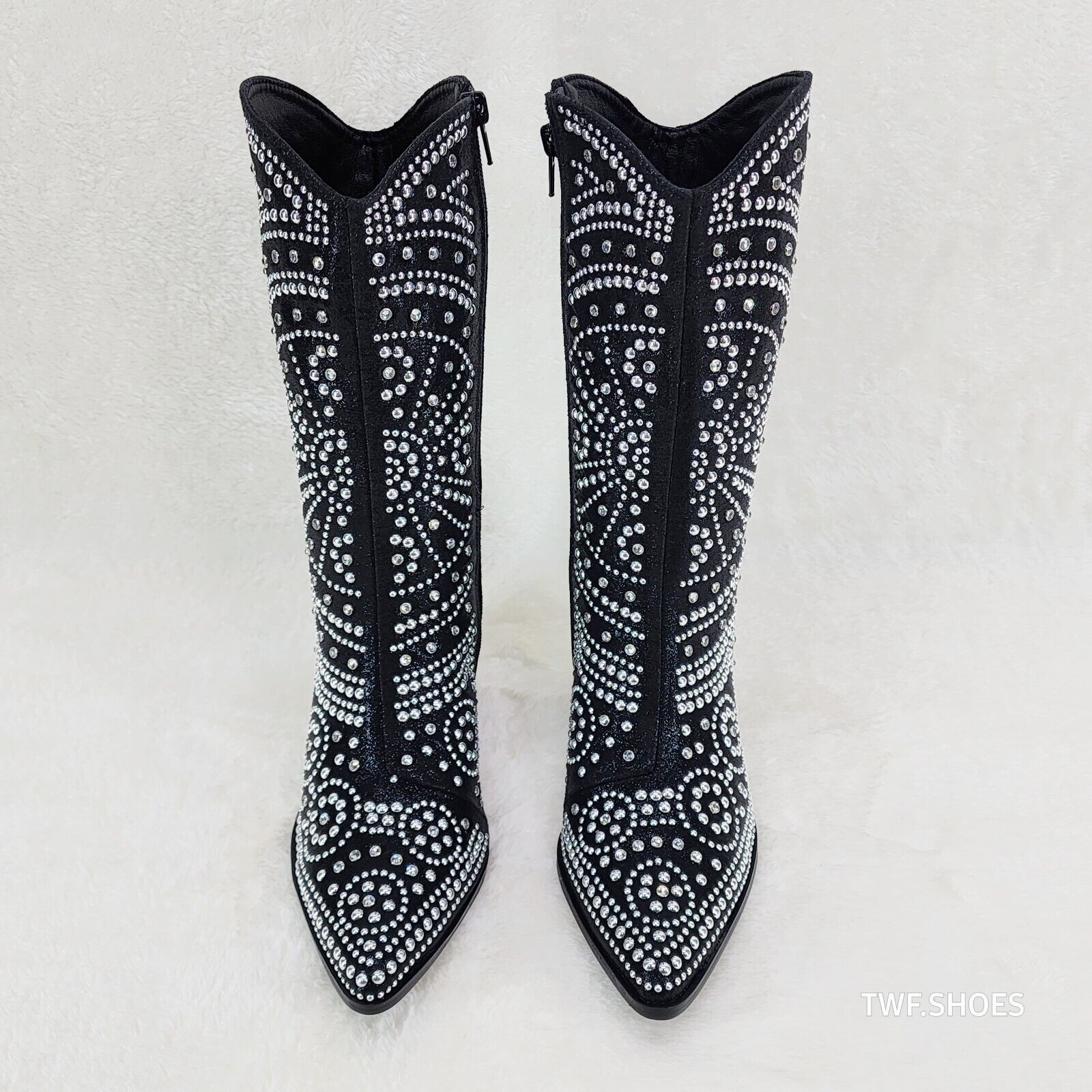 Country Scandal Studs Rhinestones Decked Out Western Cowgirl Boots - Totally Wicked Footwear