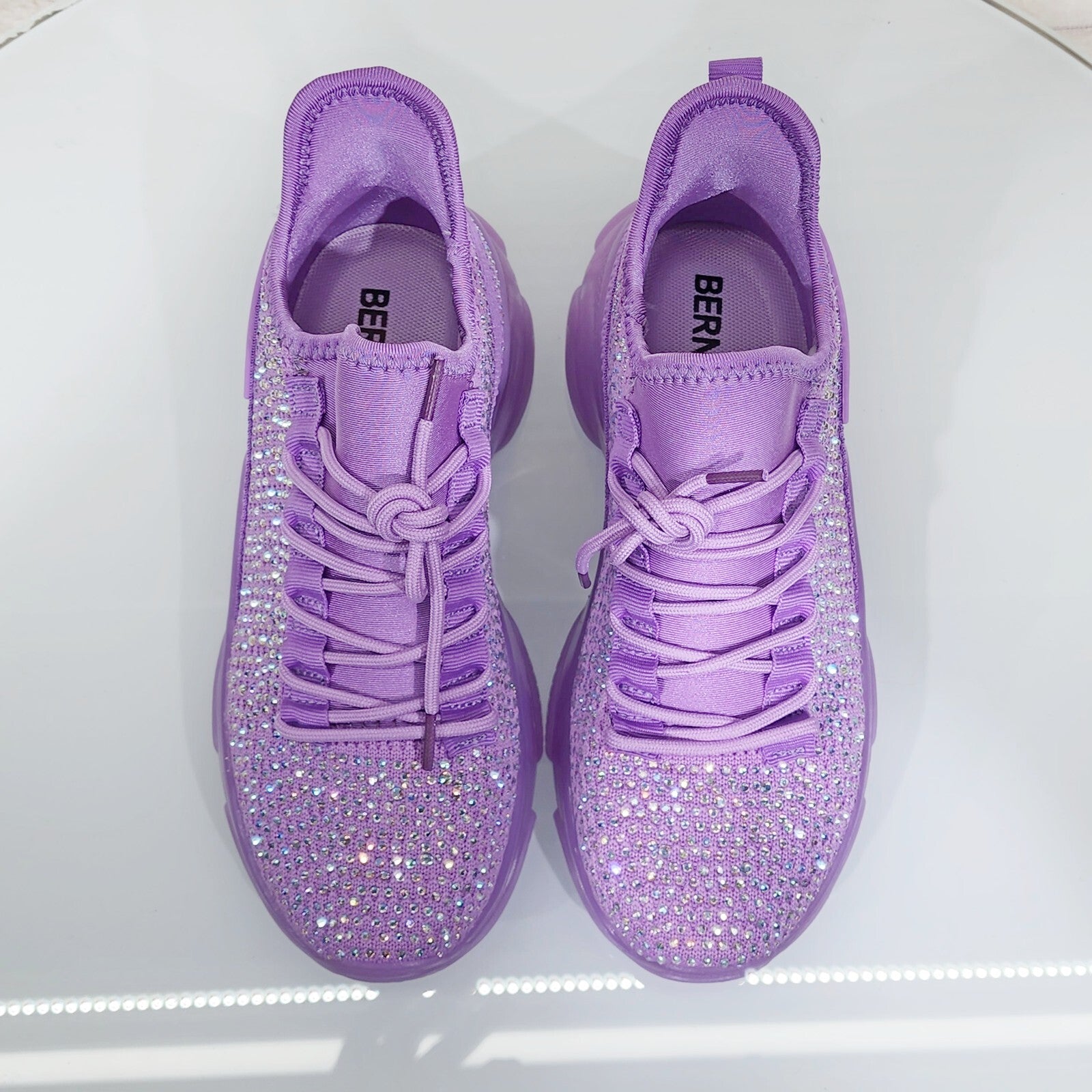 Frey Purple Jelly Sole Slip On Pull Tie Comfy Running Shoes Sneakers