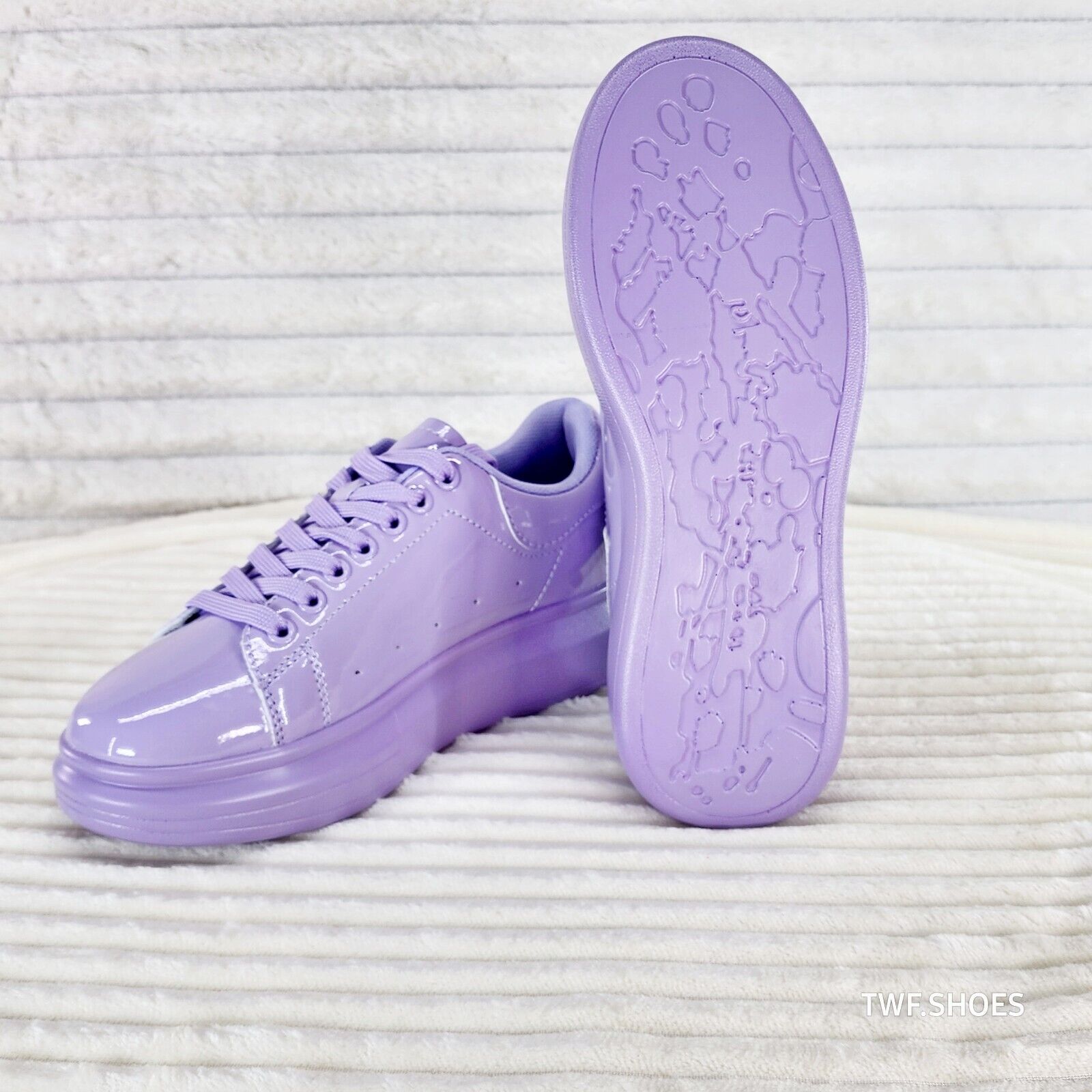 Cush Baby 3 Patent Lilac Purple Comfy Sneakers Tennis Shoes - Totally Wicked Footwear