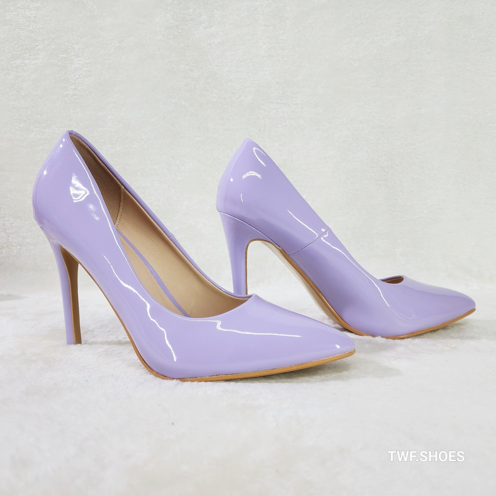 Glam Lilac Purple Patent High Heel Stiletto Shoes Pumps