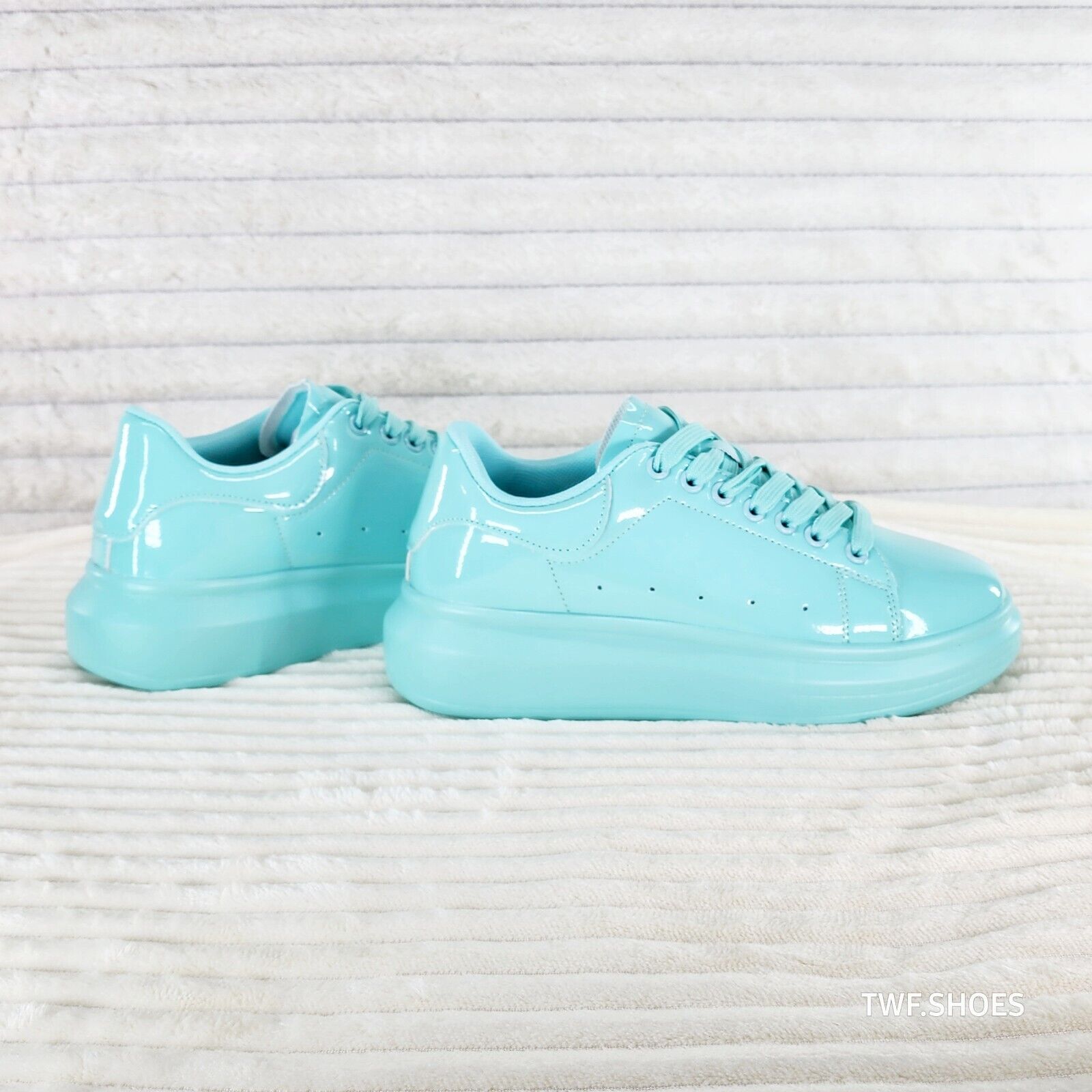 Cush Baby 3 Patent Mint Green Comfy Sneakers Tennis Shoes - Totally Wicked Footwear