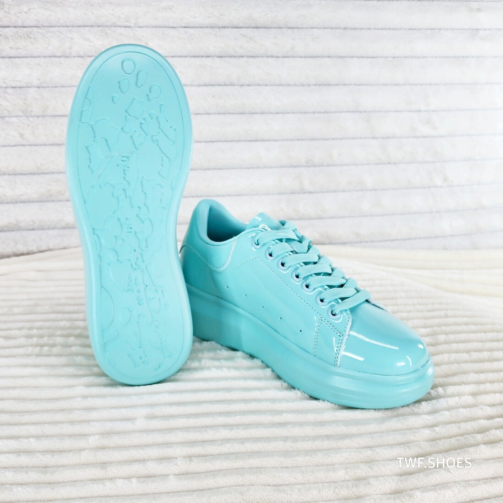 Cush Baby 3 Patent Mint Green Comfy Sneakers Tennis Shoes - Totally Wicked Footwear
