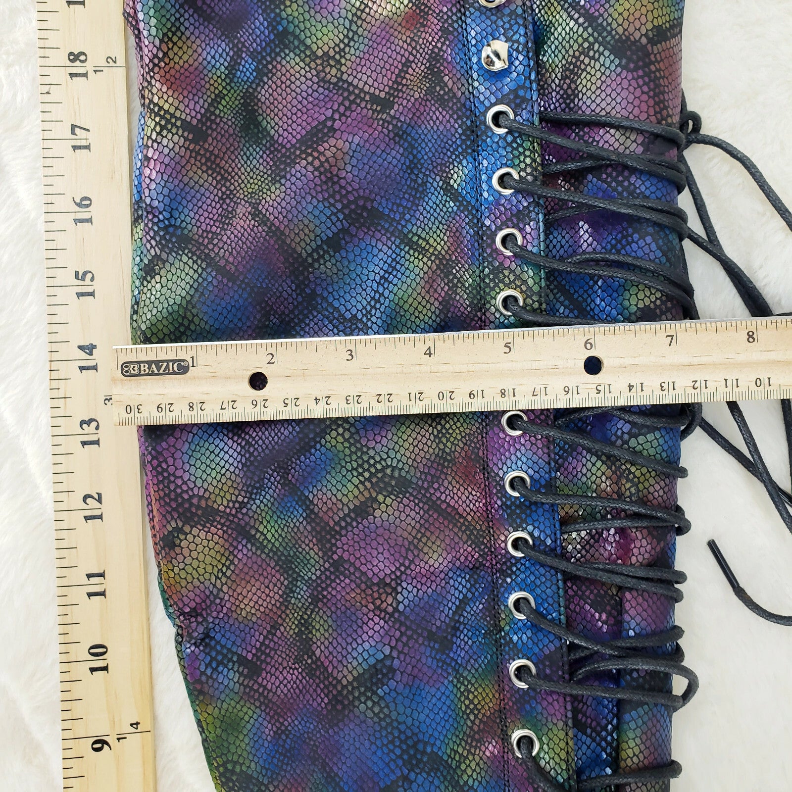 Ocho Colorful Rainbow Snake Corset Lace Over the Knee Fashion Riding Boot Travis