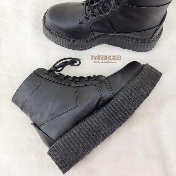DEMONIA V-Creeper 571 Goth Punk Ankle High Top Platform Creeper Shoes