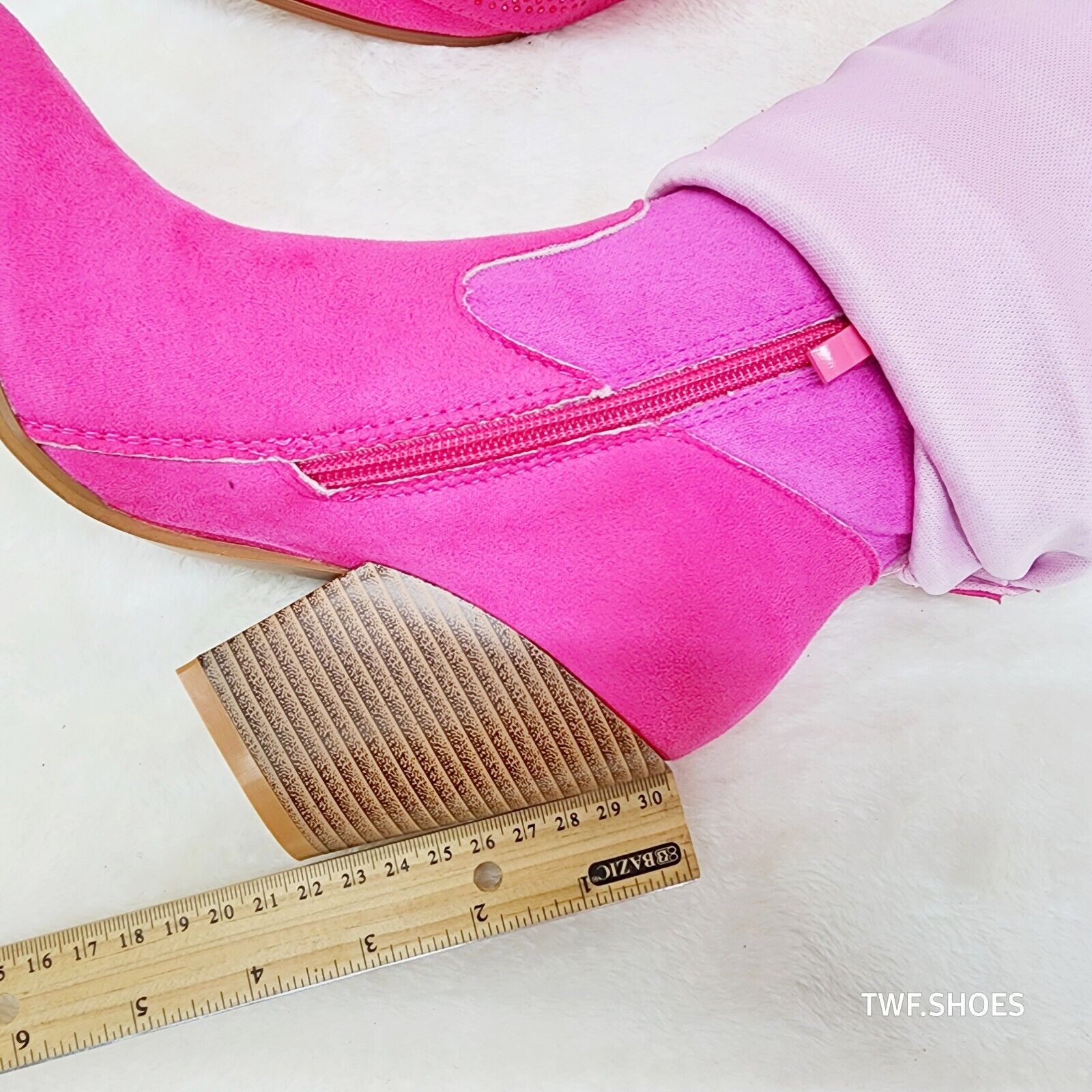Country Twist Fuchsia Draped Rhinestone Fold Over Western Cowgirl Boots - Totally Wicked Footwear