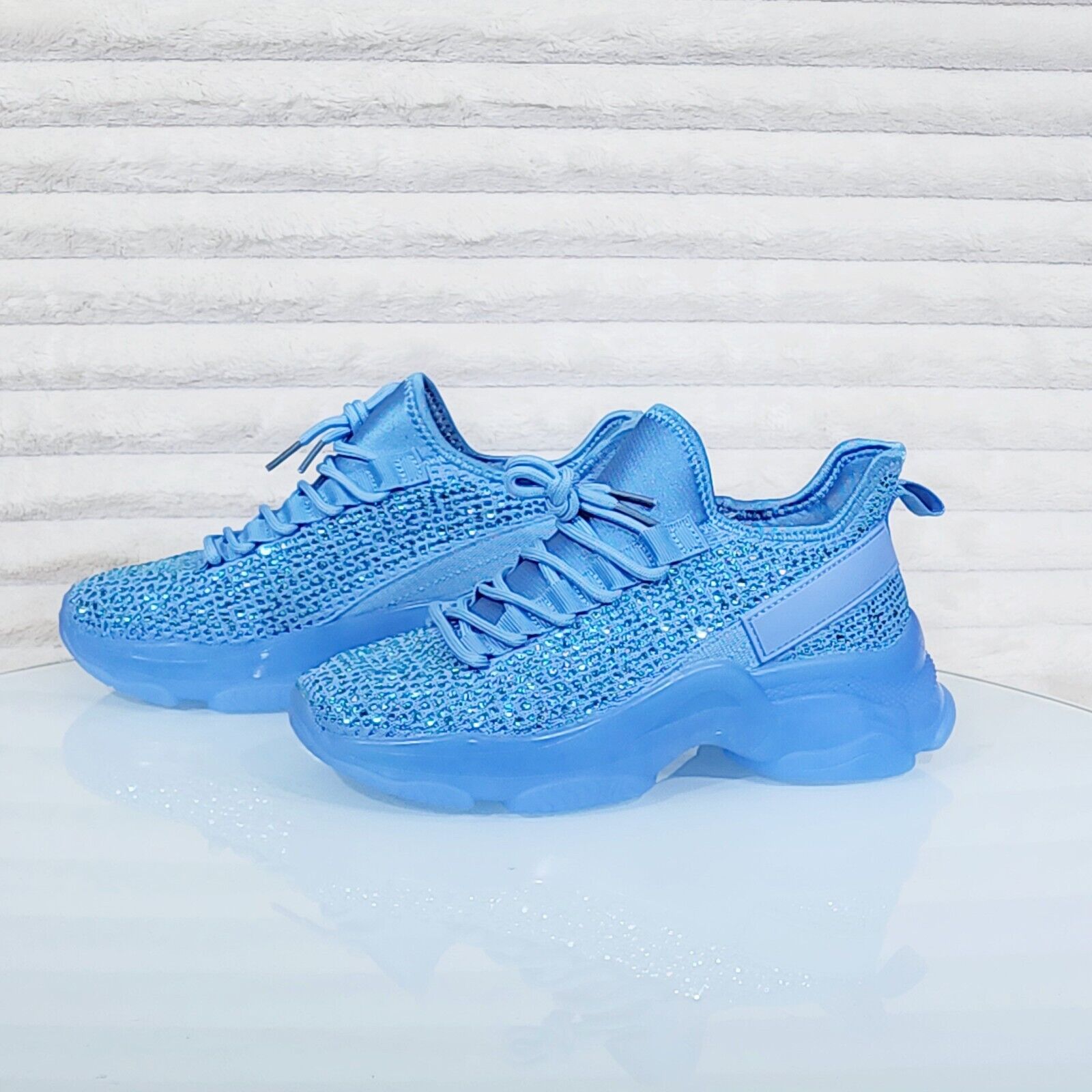 Frey Blue Jelly Sole Slip On Pull Tie Comfy Running Shoes Sneakers - Totally Wicked Footwear
