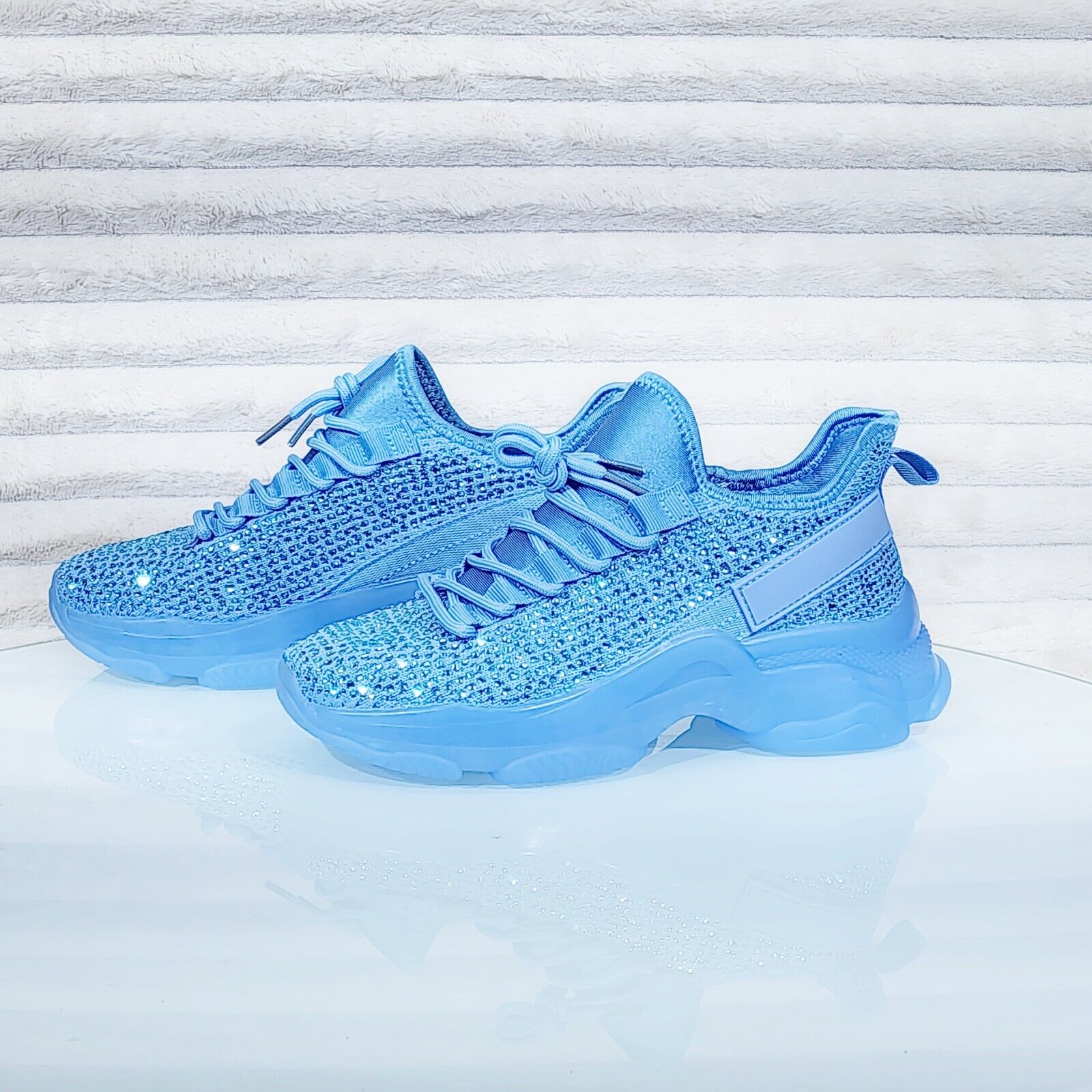 Frey Blue Jelly Sole Slip On Pull Tie Comfy Running Shoes Sneakers - Totally Wicked Footwear