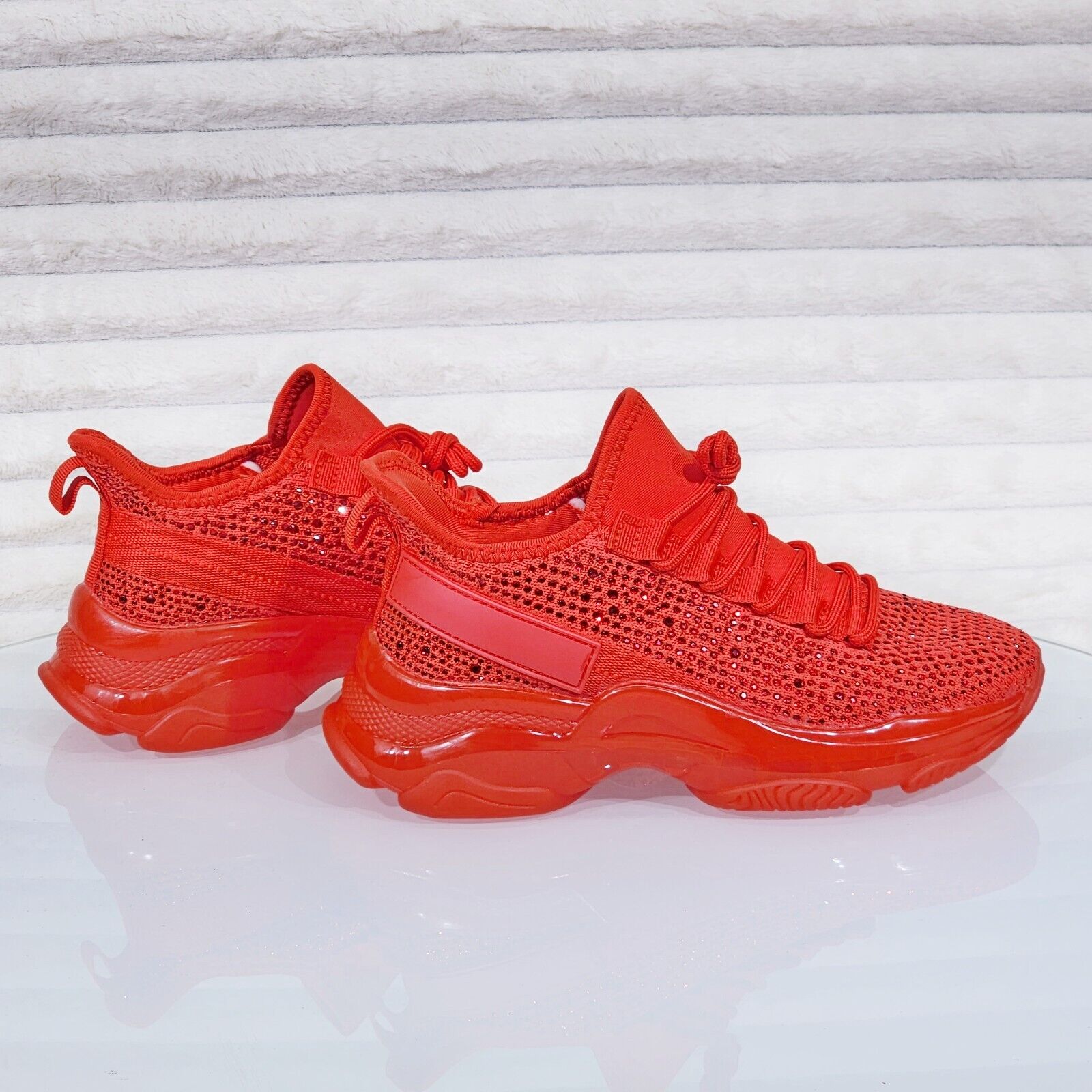 Frey Red Jelly Sole Slip On Pull Tie Comfy Running Shoes Sneakers - Totally Wicked Footwear