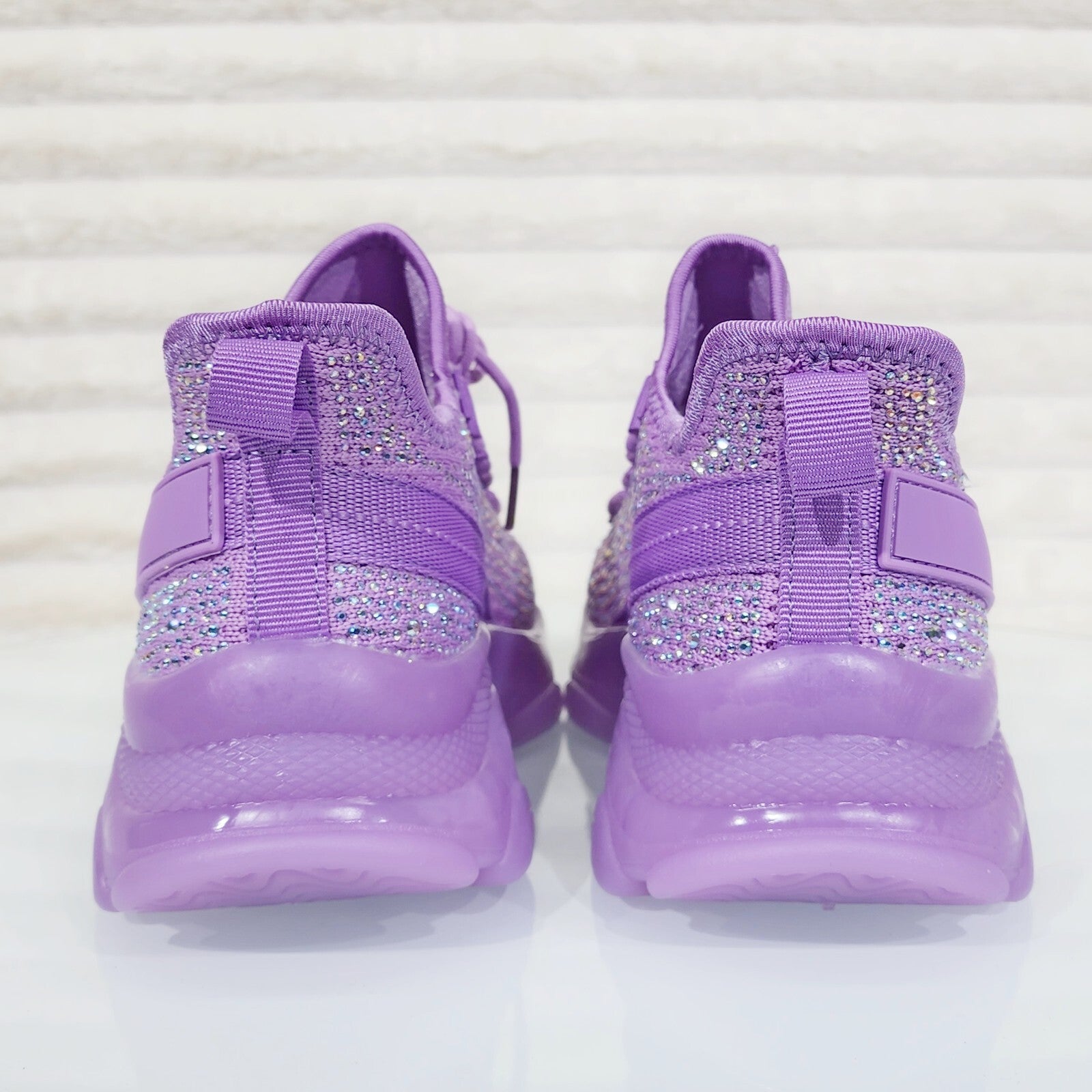 Frey Purple Jelly Sole Slip On Pull Tie Comfy Running Shoes Sneakers