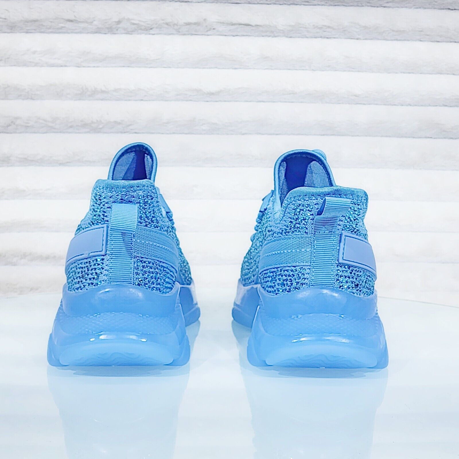 Frey Blue Jelly Sole Slip On Pull Tie Comfy Running Shoes Sneakers - Totally Wicked Footwear