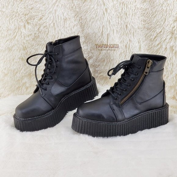 DEMONIA V-Creeper 571 Goth Punk Ankle High Top Platform Creeper Shoes