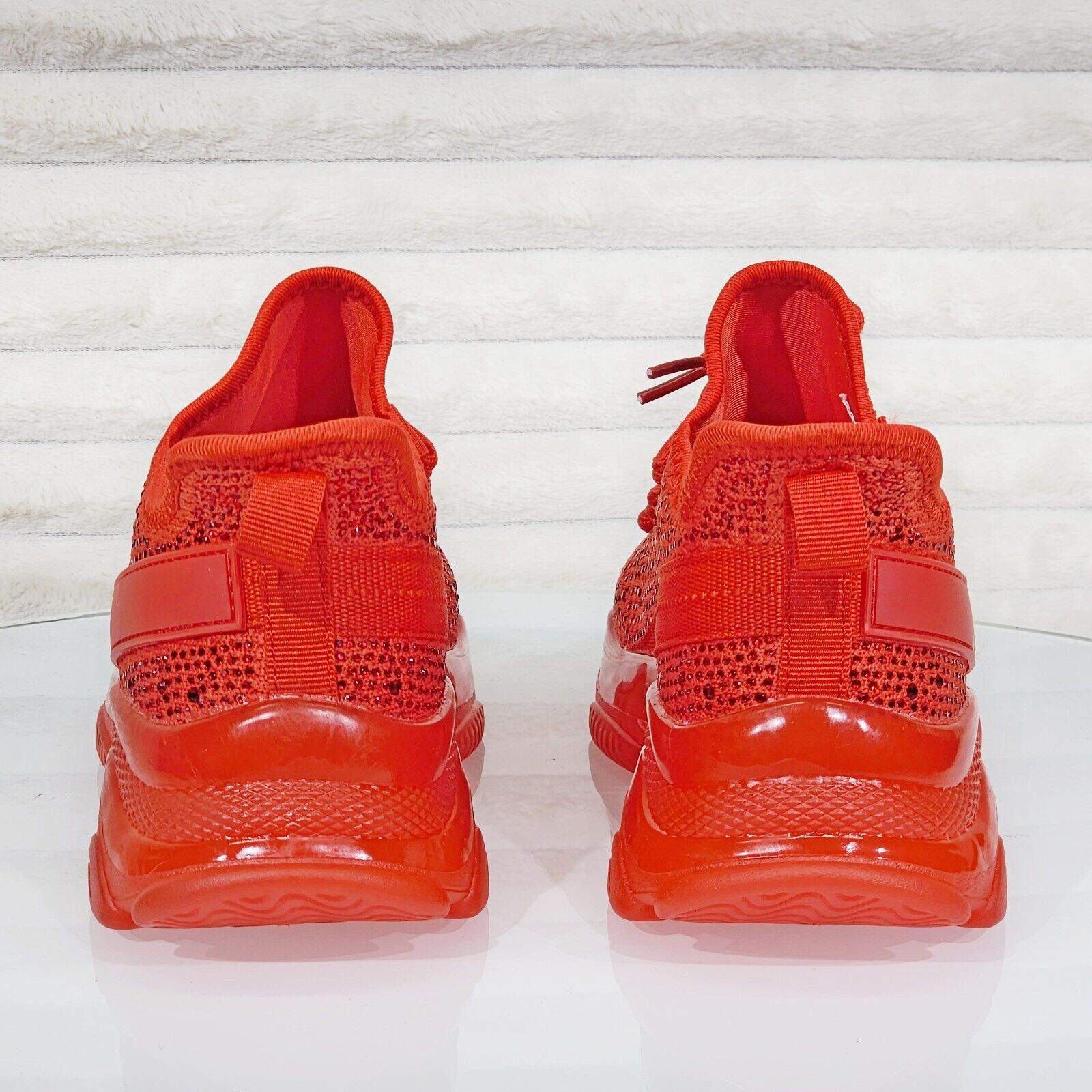 Frey Red Jelly Sole Slip On Pull Tie Comfy Running Shoes Sneakers - Totally Wicked Footwear