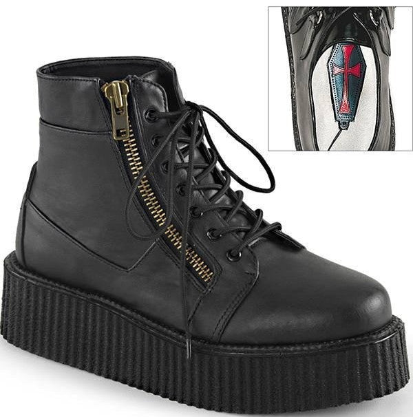 DEMONIA V-Creeper 571 Goth Punk Ankle High Top Platform Creeper Shoes