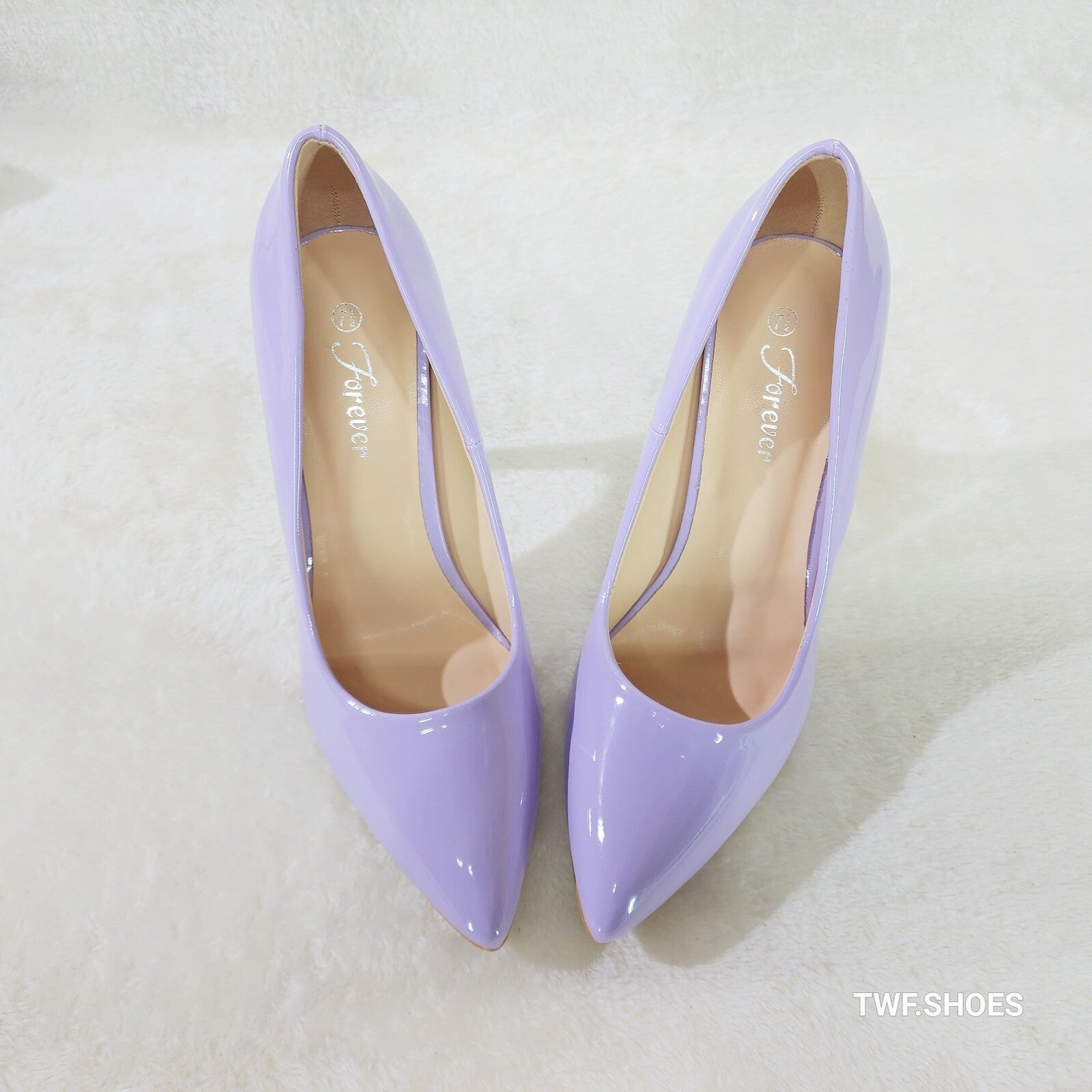 Glam Lilac Purple Patent High Heel Stiletto Shoes Pumps