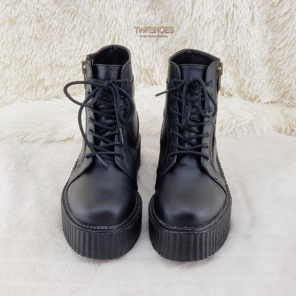 DEMONIA V-Creeper 571 Goth Punk Ankle High Top Platform Creeper Shoes