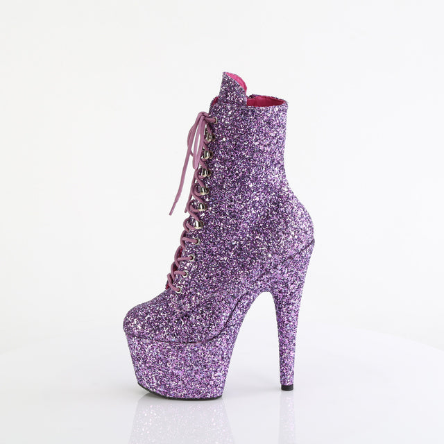 Adore 1020GWR Lavender Purple Glitter 7" Heel Platform Ankle Boots -Direct