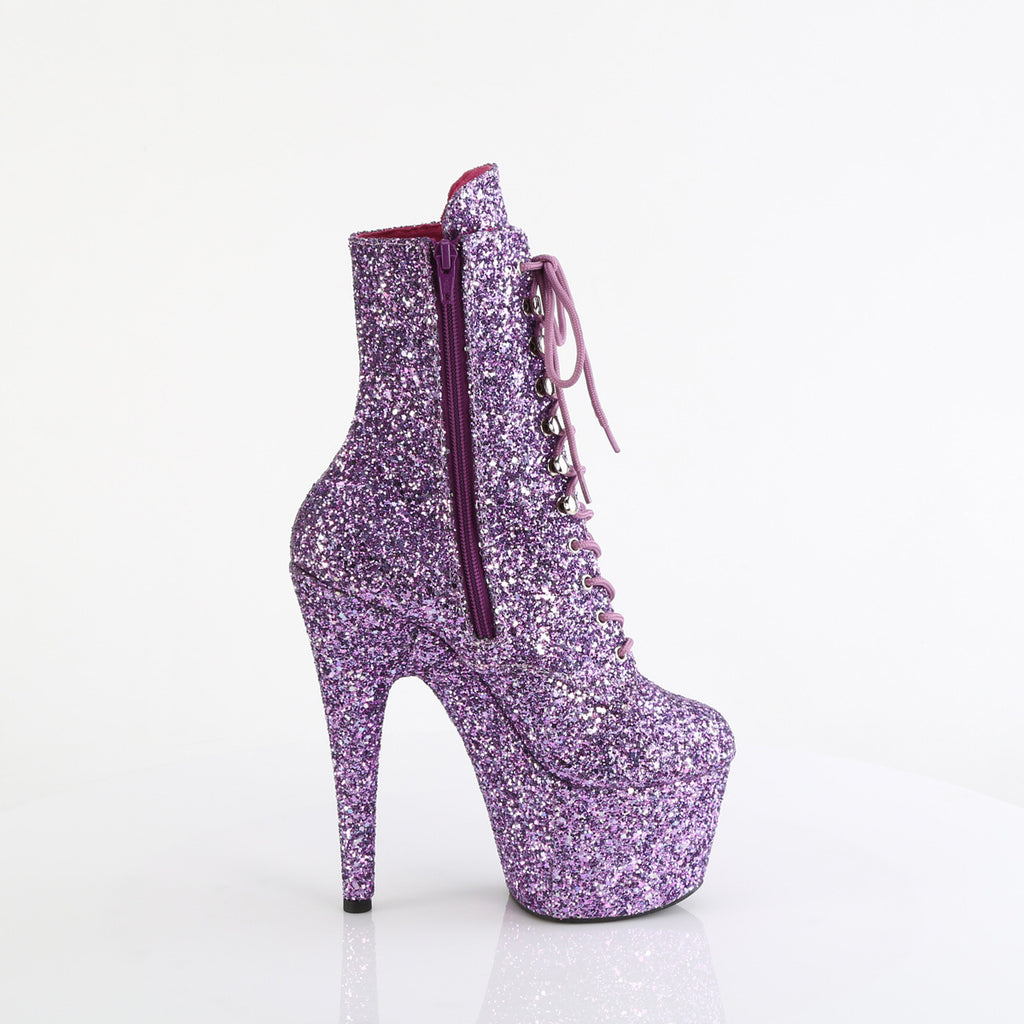 Adore 1020GWR Lavender Purple Glitter 7" Heel Platform Ankle Boots -Direct - Totally Wicked Footwear