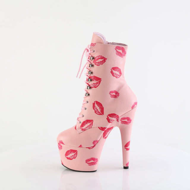 Adore 1020 Kisses Pink Ankle Boots - 7" High Heels Direct - Totally Wicked Footwear